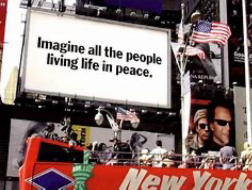Imagine all the people living life in peace.